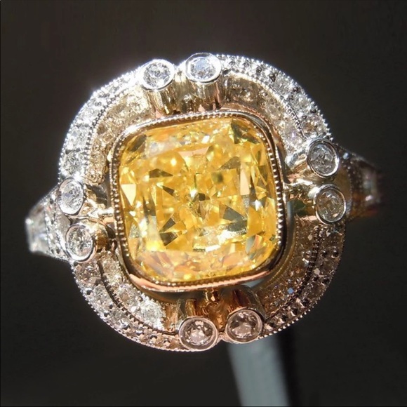 New Vintage 925 Silver Luxury Square Carving Ring - Picture 2 of 7